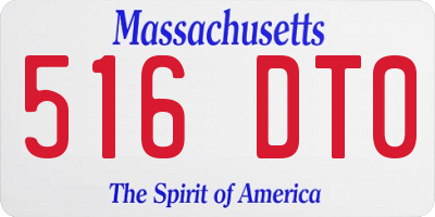 MA license plate 516DT0