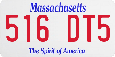 MA license plate 516DT5