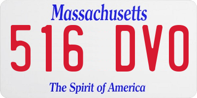 MA license plate 516DV0