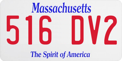 MA license plate 516DV2