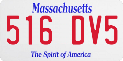 MA license plate 516DV5