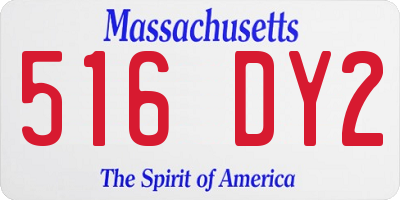 MA license plate 516DY2