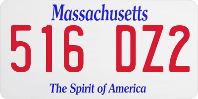 MA license plate 516DZ2