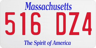 MA license plate 516DZ4