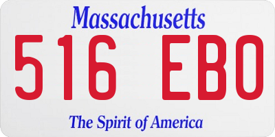 MA license plate 516EB0