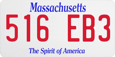 MA license plate 516EB3