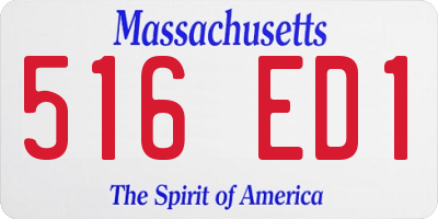 MA license plate 516ED1
