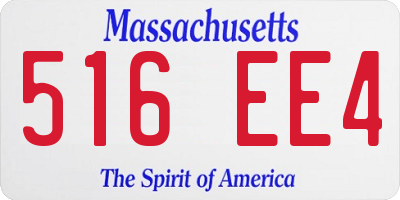 MA license plate 516EE4