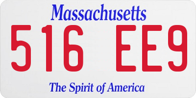 MA license plate 516EE9