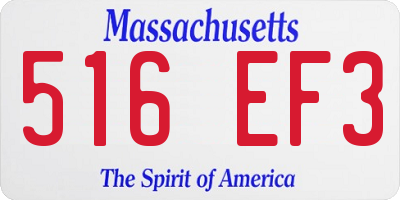 MA license plate 516EF3
