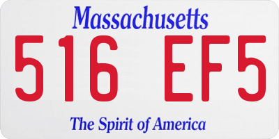 MA license plate 516EF5
