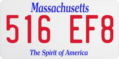MA license plate 516EF8