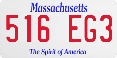 MA license plate 516EG3