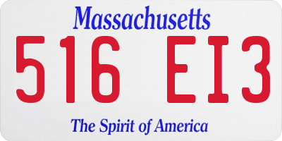 MA license plate 516EI3