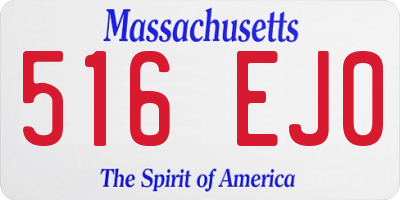 MA license plate 516EJ0