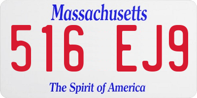 MA license plate 516EJ9