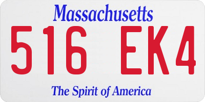 MA license plate 516EK4