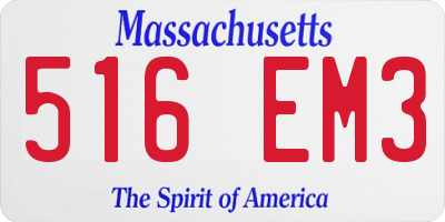 MA license plate 516EM3
