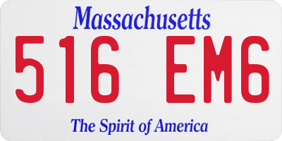 MA license plate 516EM6