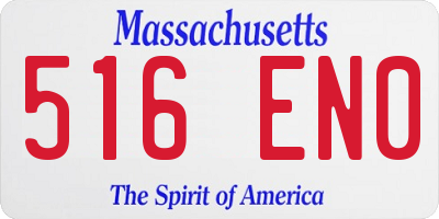 MA license plate 516EN0