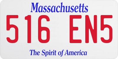 MA license plate 516EN5