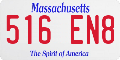 MA license plate 516EN8