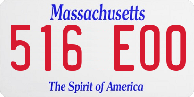 MA license plate 516EO0