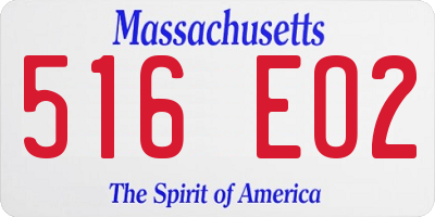 MA license plate 516EO2