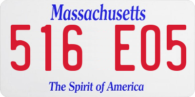 MA license plate 516EO5