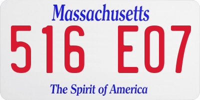 MA license plate 516EO7