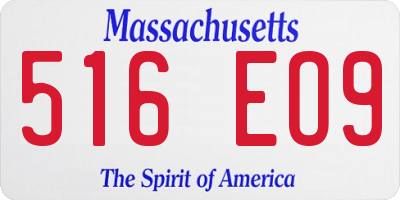 MA license plate 516EO9
