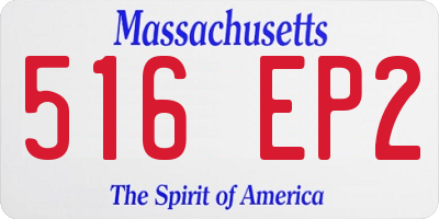 MA license plate 516EP2