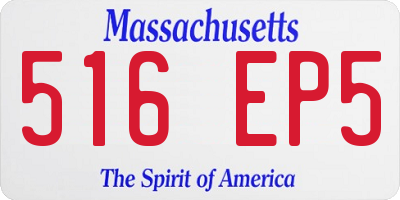 MA license plate 516EP5