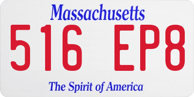 MA license plate 516EP8