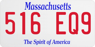 MA license plate 516EQ9