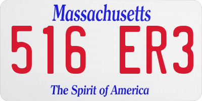 MA license plate 516ER3