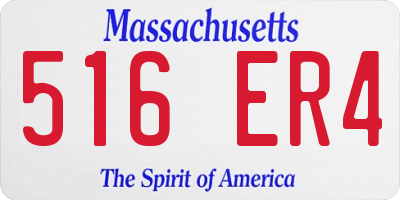 MA license plate 516ER4