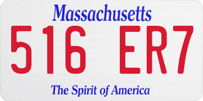 MA license plate 516ER7