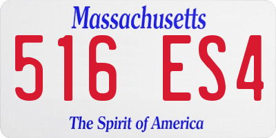 MA license plate 516ES4