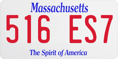 MA license plate 516ES7