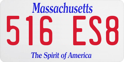 MA license plate 516ES8