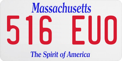 MA license plate 516EU0