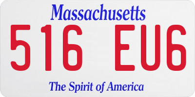 MA license plate 516EU6