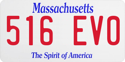 MA license plate 516EV0