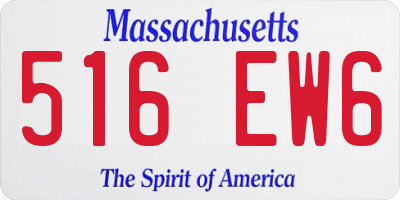 MA license plate 516EW6