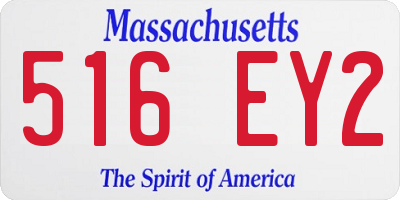 MA license plate 516EY2