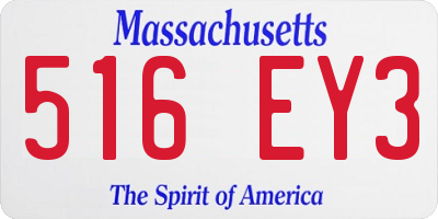 MA license plate 516EY3