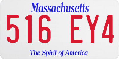 MA license plate 516EY4