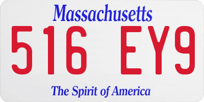 MA license plate 516EY9