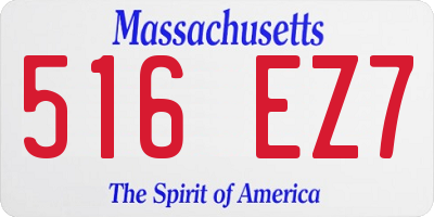 MA license plate 516EZ7